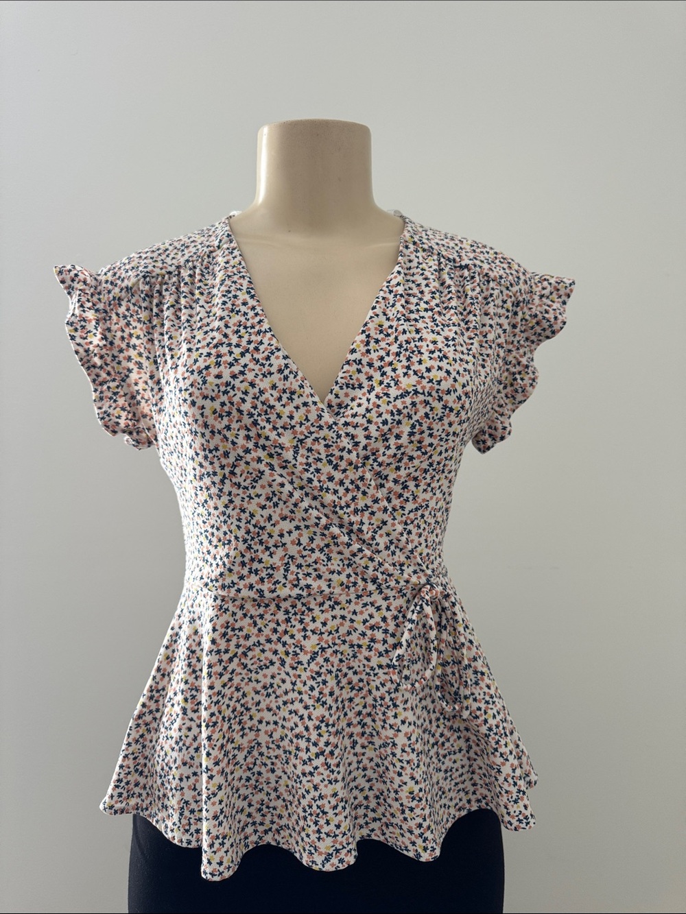 Floral Wrap shirt in Pink - Classic Feminine Silhouette
